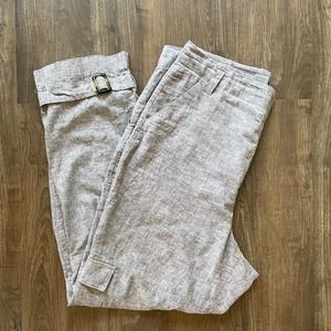 7TH AVENUE | PANTS SIZE 12 BROWN FLAT FRONT POCKETS HIGH RISE